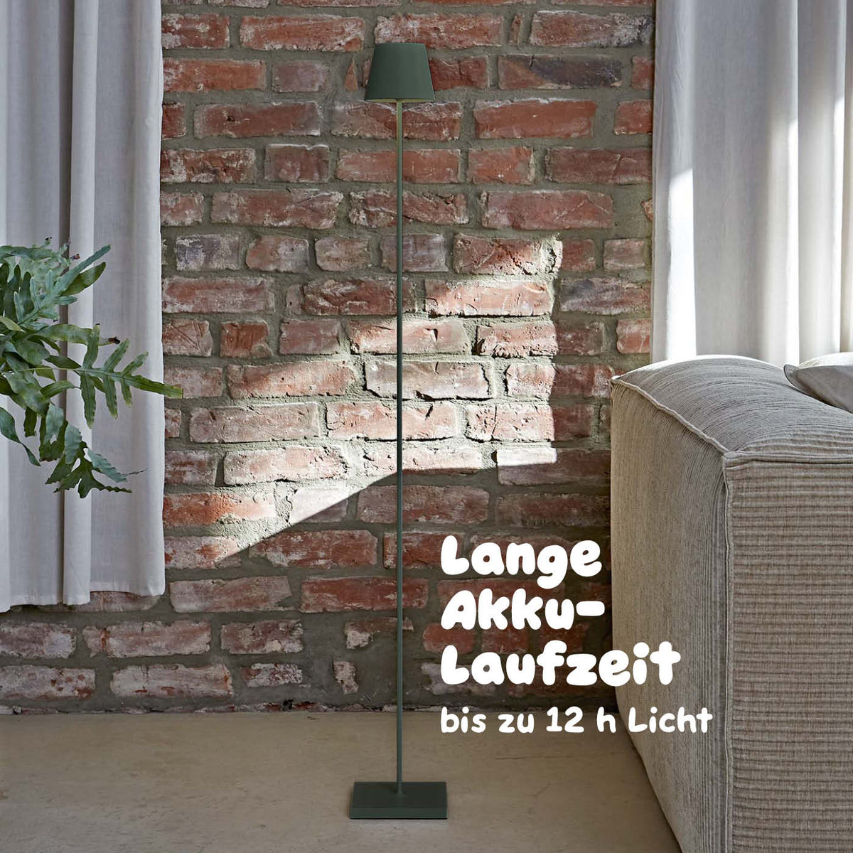 Starker Akku: Sigor Nuindie Akku-Tischleuchte in #Farbe_Tannengrün