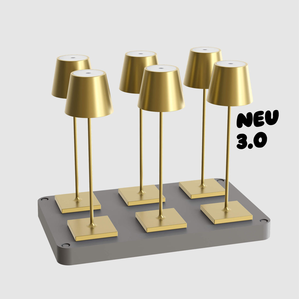 Sigor Nuindie 3.0 Akku-Tischleuchte 6er-Set mit Ladestation in #Farbe_Goldfarben