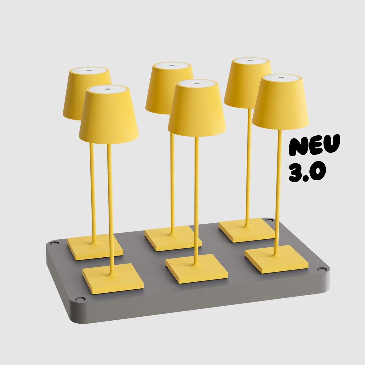 Sigor Nuindie 3.0 Akku-Tischleuchte als 6er-Set mit Ladestation in #Farbe_Sonnengelb