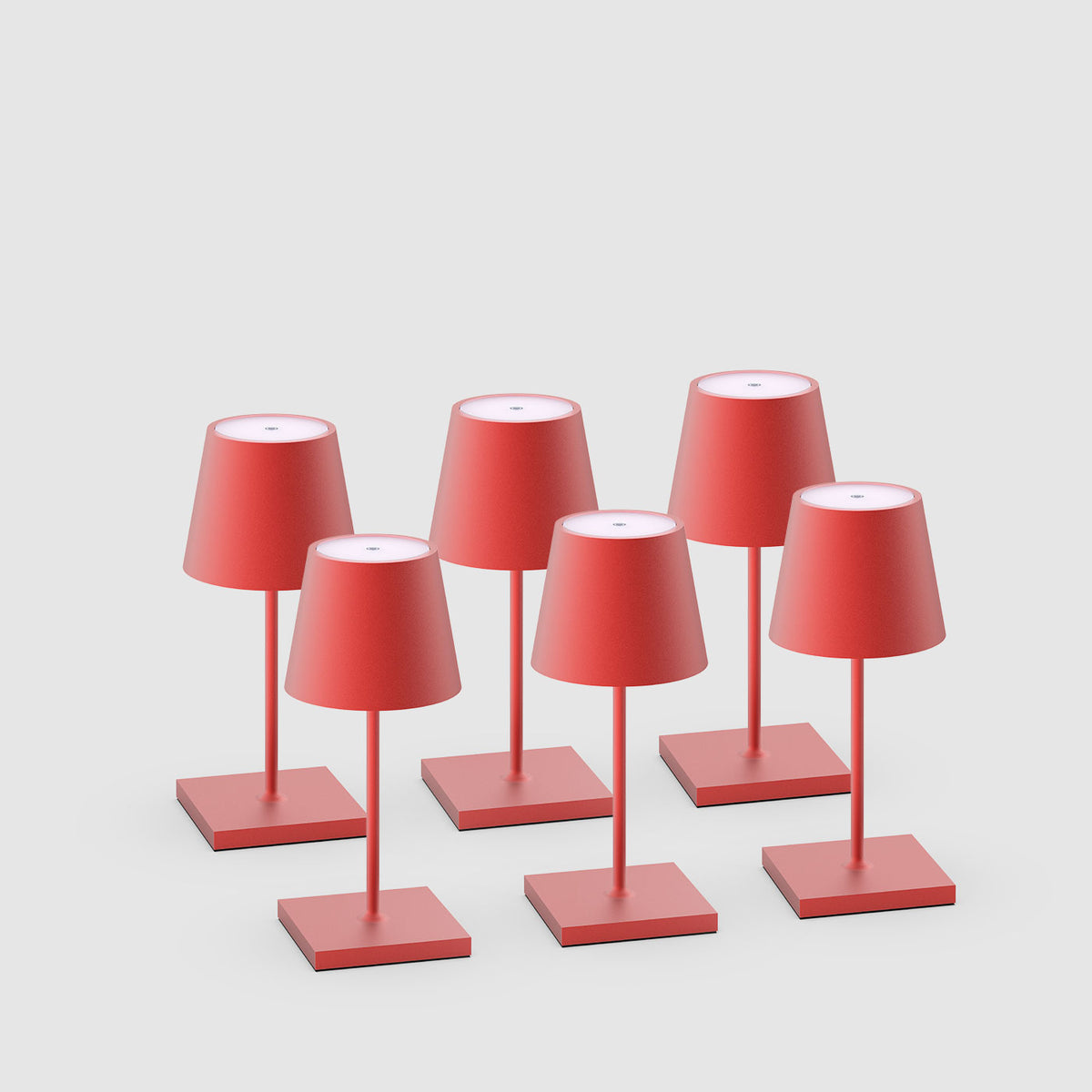 6er Bundle Sigor Nuindie Mini Akku-Tischleuchte in #Farbe_Feuerrot