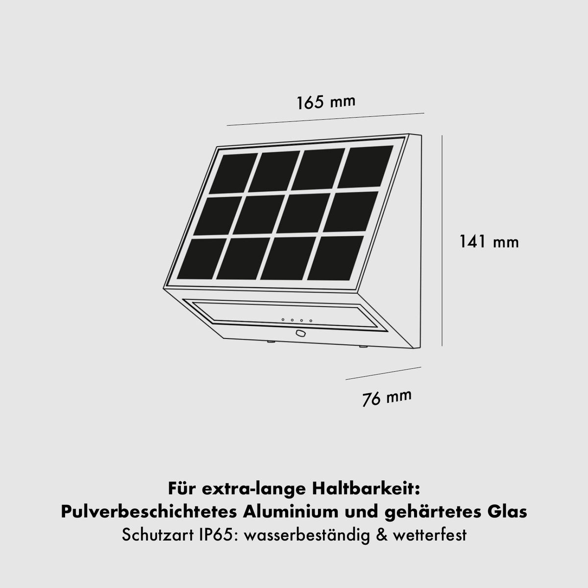 Spezifikationen der Klewe Ecostep Akku-Solar-Wandleuchte 