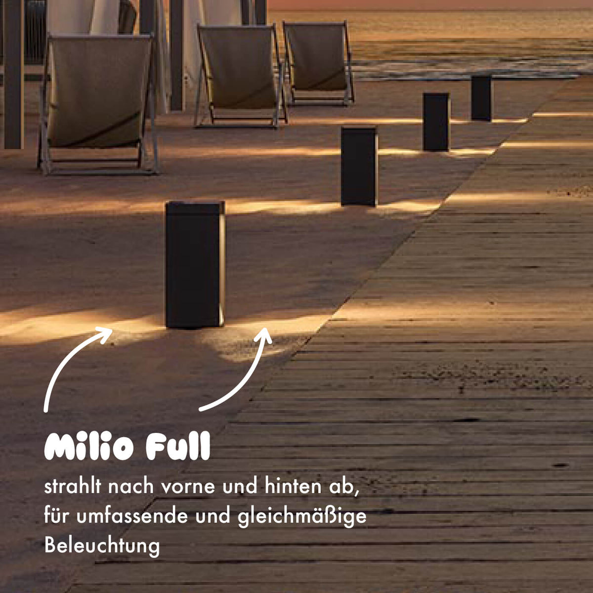 Klewe Milio Full Akku-Solarleuchte für den Garten
