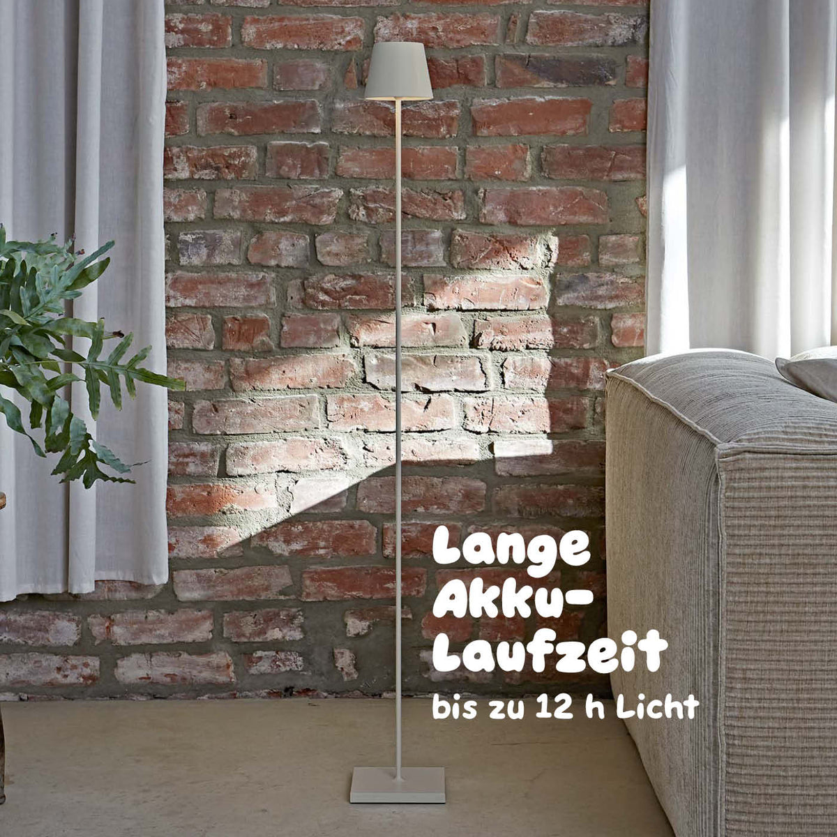 Lange Akkulaufzeit: Sigor Nuindie Akku-Stehleuchte in #Farbe_Dünenbeige