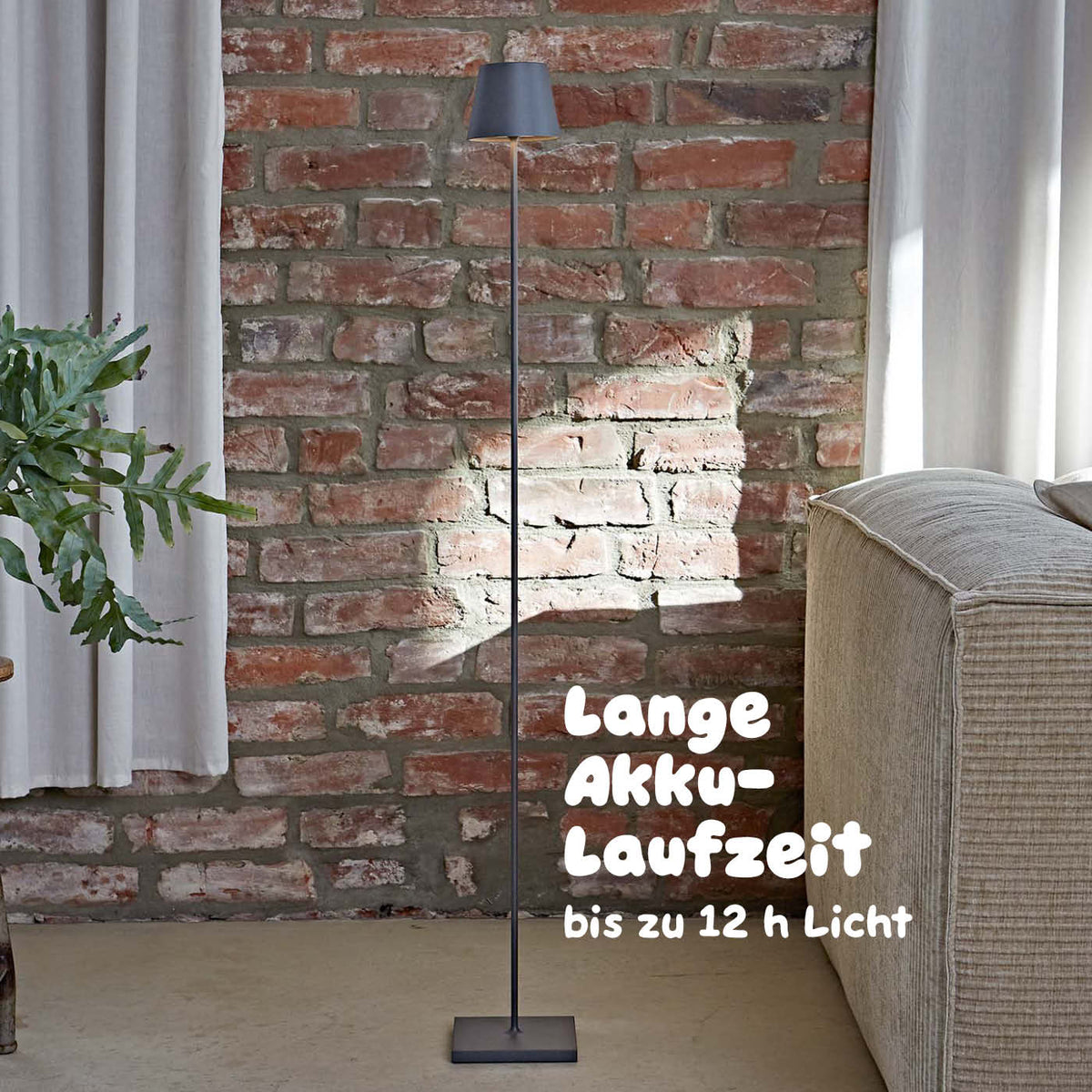 Lange Akkulaufzeit: Sigor Nuindie Akku-Stehleuchte in #Farbe_Graphitgrau