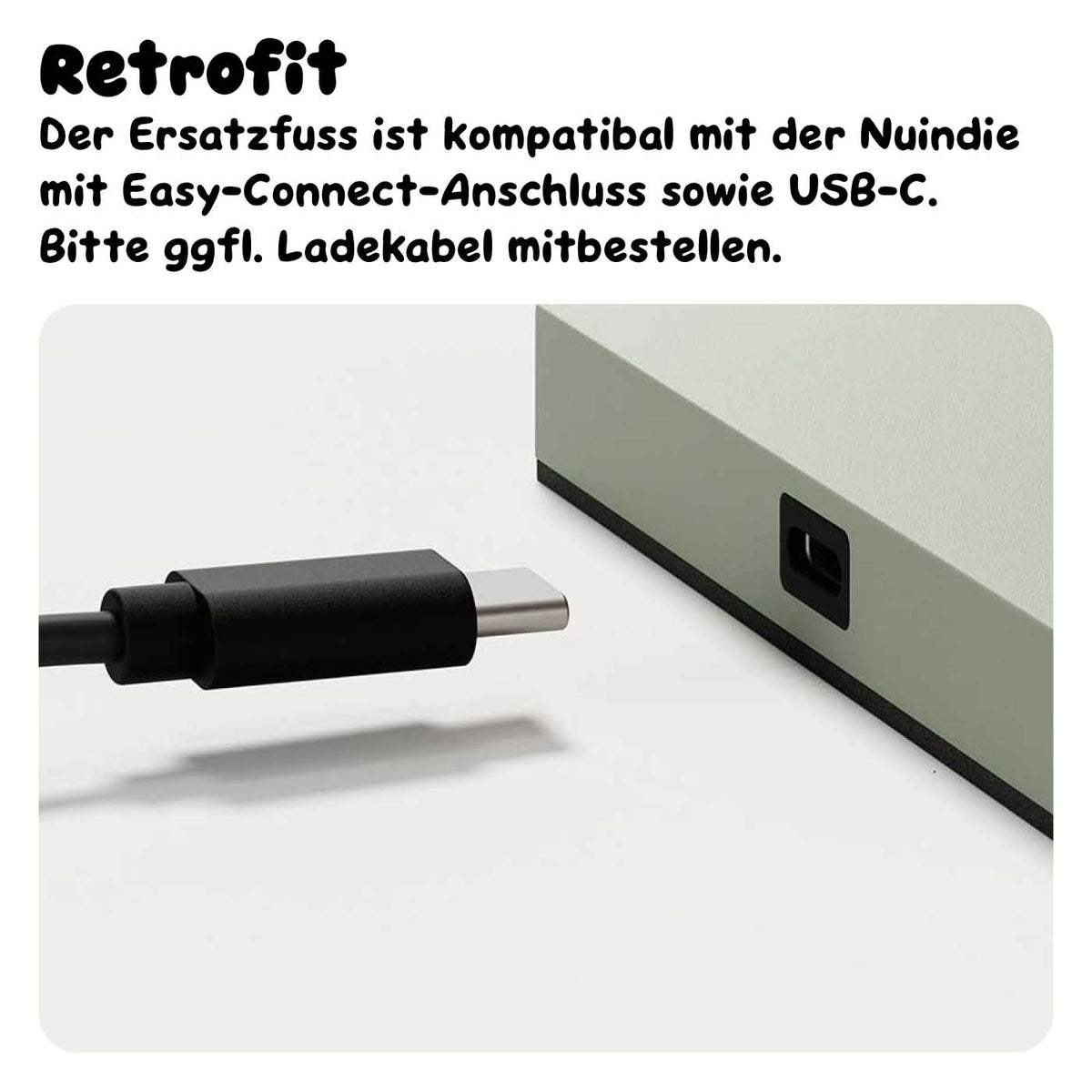 Hinweis Ladekabel