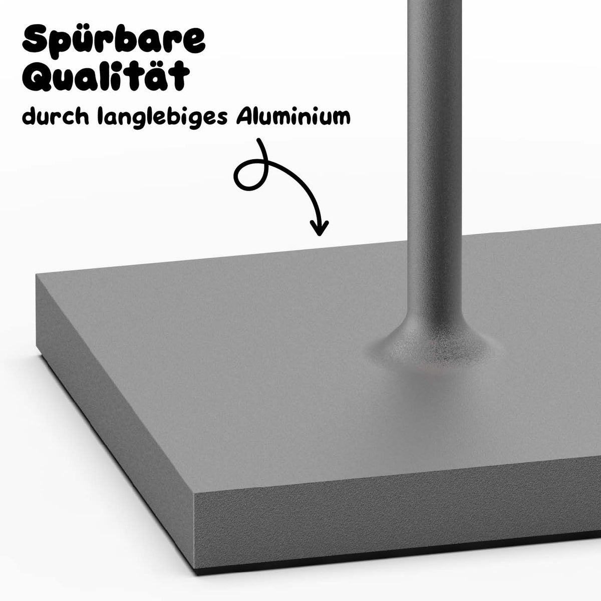 Echtes Alu: Sigor Nuindie Akku-Tischleuchte, eckig in #Farbe_Graphitgrau