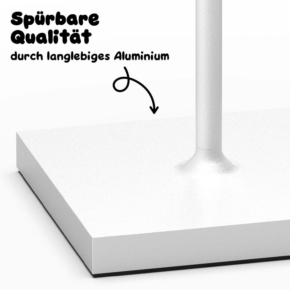 Solides Alu: Sigor Nuindie Akku-Tischleuchte in #Farbe_Schneeweiss
