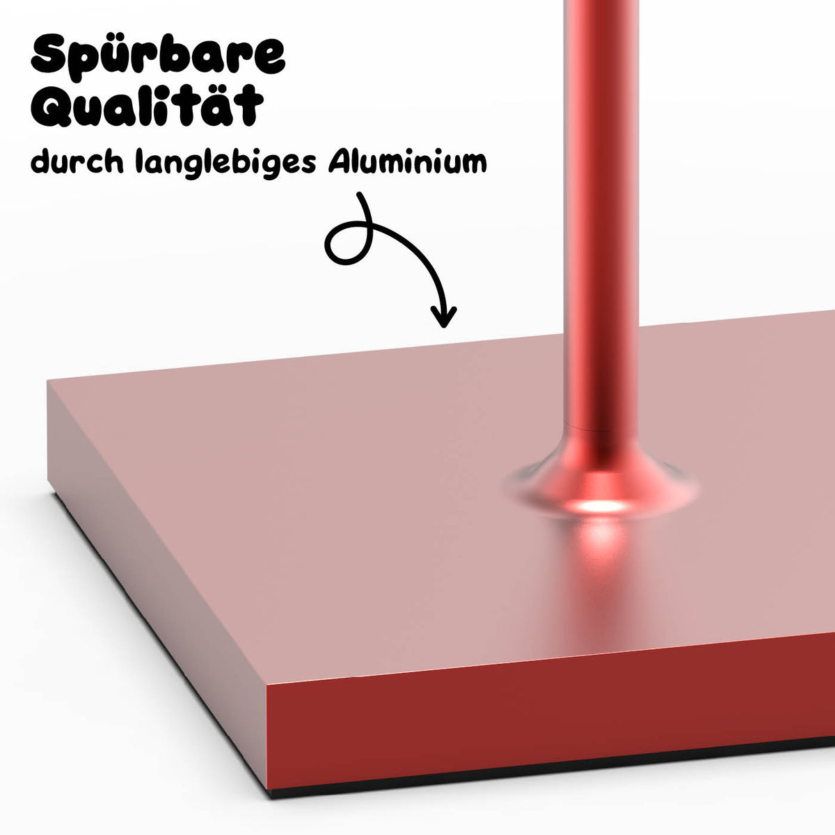 Hochwertiges Aluminium: Sigor Nuindie Akku-Tischleuchte, eloxiert in #Farbe_Kirschrot