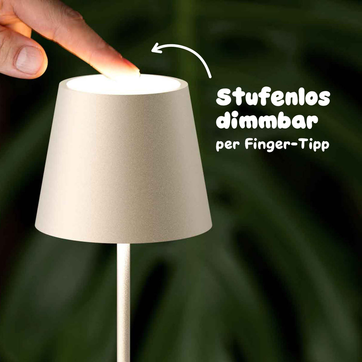 Stufenlos dimmbar: Sigor Nuindie Mini Akku-Tischleuchte in #Farbe_Dünenbeige