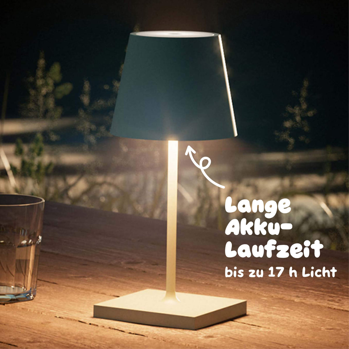 Lange Akkulaufzeit: Sigor Nuindie Mini Akku-Tischleuchte in #Farbe_Salbeigrün