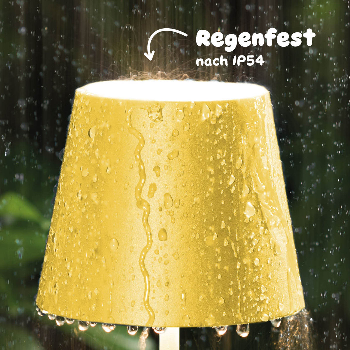 Regenfest: Sigor Nuindie Akku-Tischleuchte in #Farbe_Sonnengelb