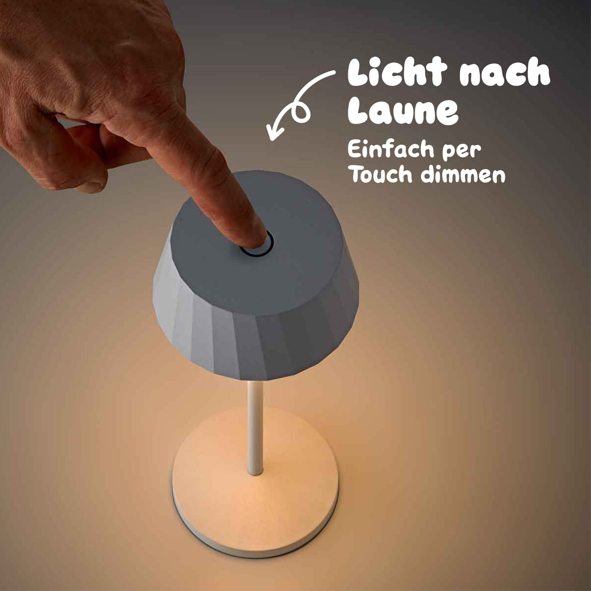 Sigor Facetta Remote Akku-Tischleuchte mit Touch-Bedienung stufenlos dimmbar per Fingertipp