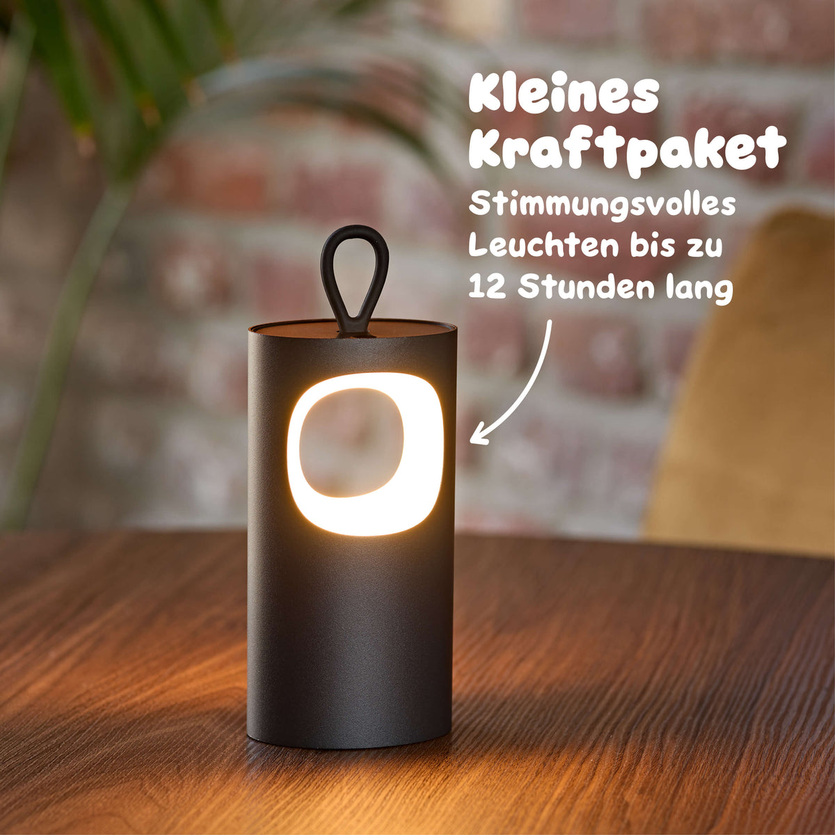 Die Sigor Lunari Akku-LED-Tischleuchte leuchtet kompakt und kraftvoll bis zu 12 Stunden lang mit stimmungsvollem Licht  #Farbe_Nachtschwarz