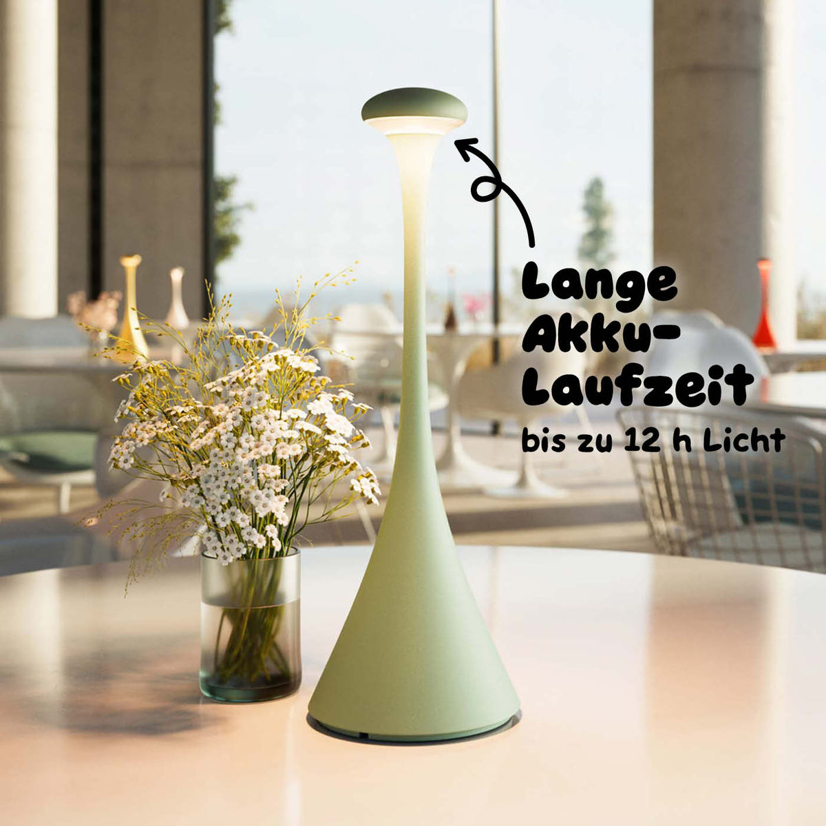 Sigor Nudrop Akku-Tischleuchte in #Farbe_Salbeigrün