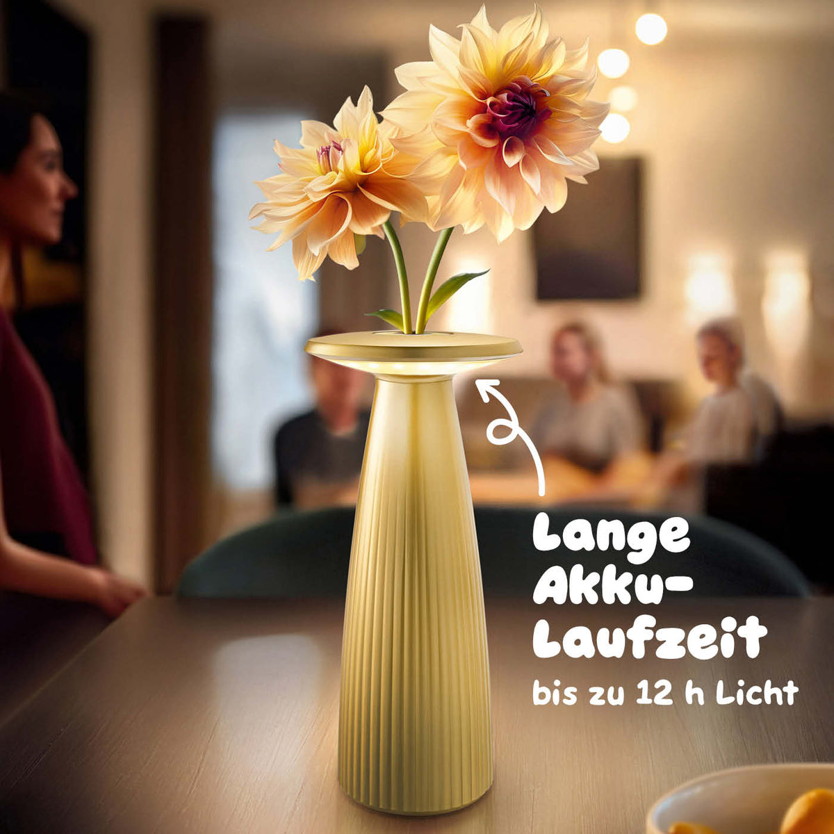 Sigor Nuflair Akku-Tischleuchte mit langer Akku-Laufzeit in #Farbe_Gold