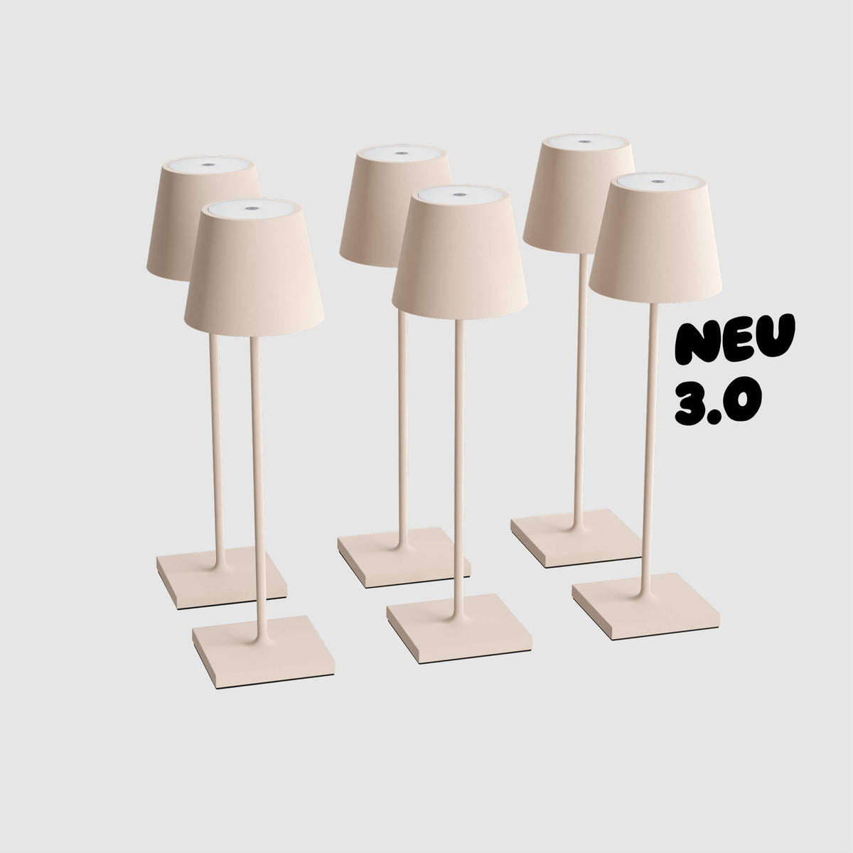 Sigor Nuindie 3.0 Akku-Tischleuchte in 6er Set #Farbe_Dünenbeige