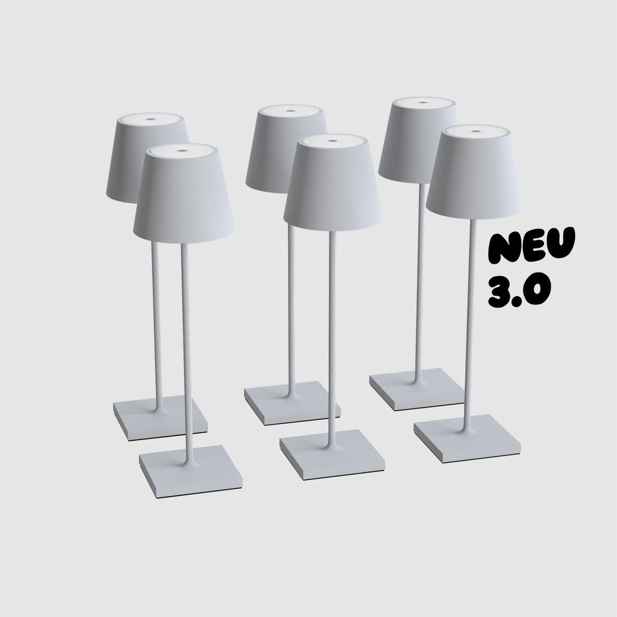 Sigor Nuindie 3.0 Akku-Tischleuchte als 6er-Set in #Farbe_Nebelgrau