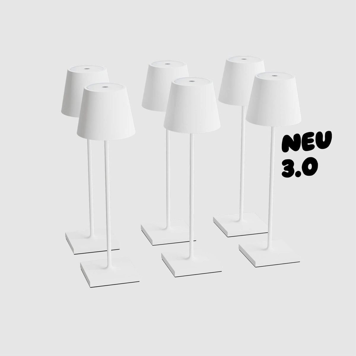 Sigor Nuindie 3.0 Akku-Tischleuchte als 6er-Set in #Farbe_Schneeweiss