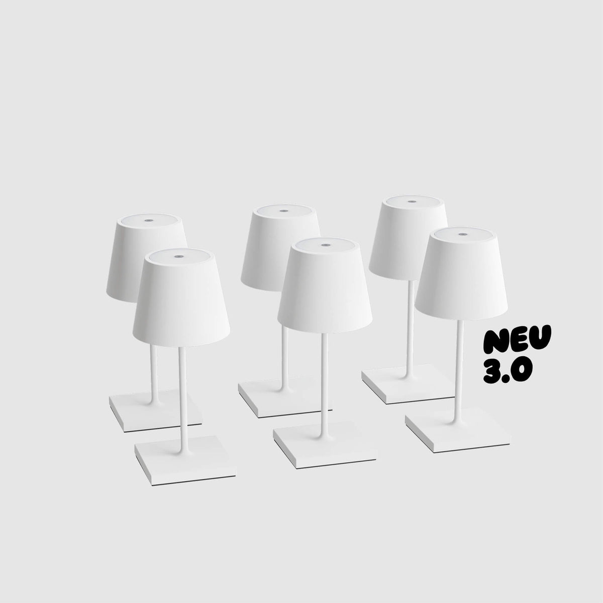 6er Bundle der Sigor Nuindie 3.0 Mini Akku-Tischleuchte in #Farbe_Schneeweiss