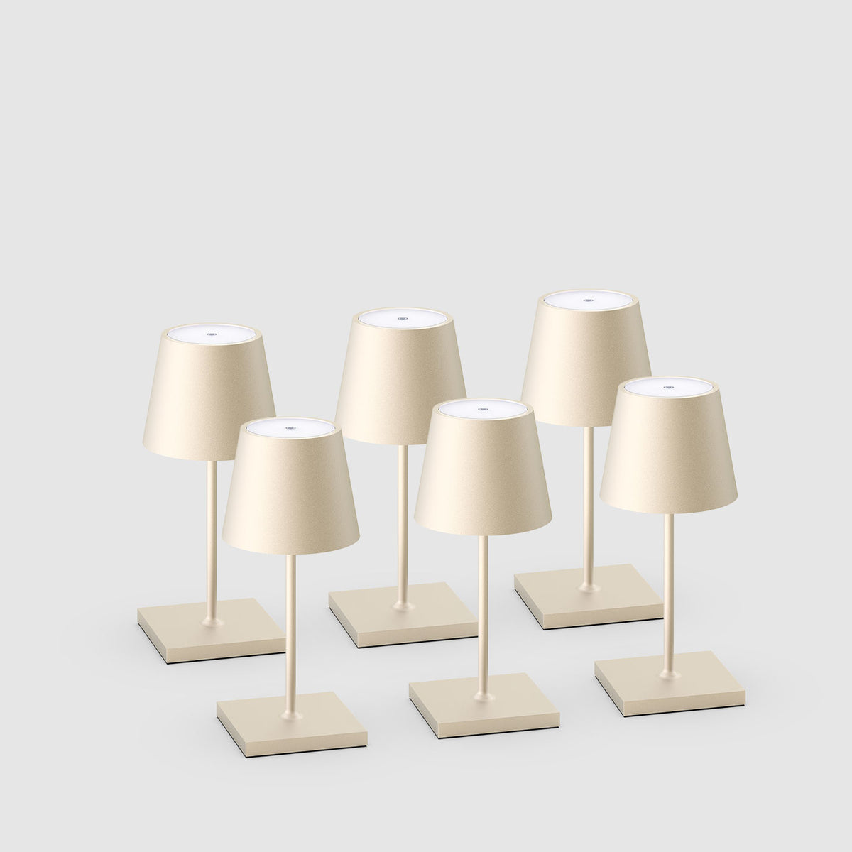 6er Bundle Sigor Nuindie Mini Akku-Tischleuchte in #Farbe_Dünenbeige