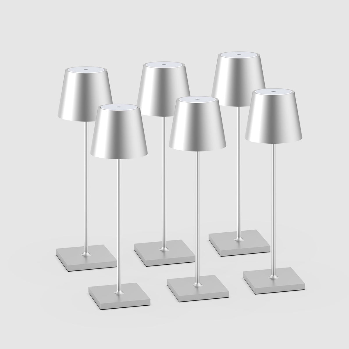 6er Bundle Sigor Nuindie Akku-Tischleuchte in #Farbe_Silber