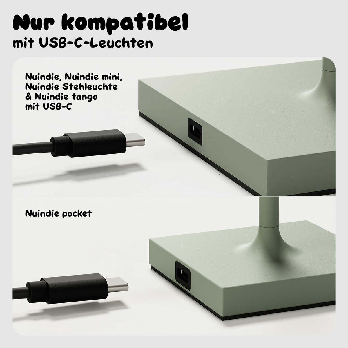 Alle Leuchten die mit USB-C kompatibel sind