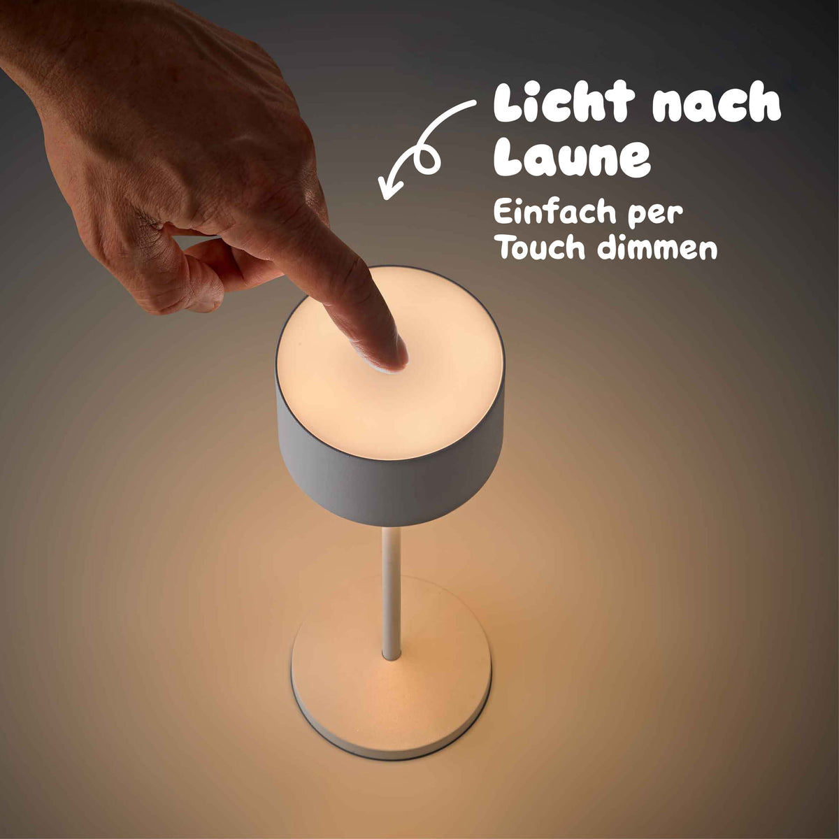 Sigor Veluna Remote Akku-Tischleuchte mit Touch-Bedienung stufenlos dimmbar per Fingertipp oder optional per Fernbedienung
